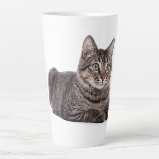 Gray Tabby Cat Latte Mok (Voorkant)