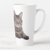 Gray Tabby Cat Latte Mok (Rechts)