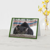 Gray Tabby Cat Loves You Kaart (Gele Bloem)