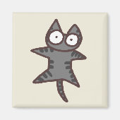 Gray Tabby Cat Magneet (Voorkant)