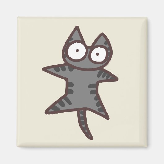 Gray Tabby Cat Magneet (Voorkant)