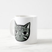 Gray Tabby Cat Mok Unieke CAT grafische Mok voor h (Voorkant links)