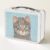 Gray Tabby Cat Painting - Cute Original Cat Art (Achterkant)