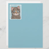 Gray Tabby Cat Painting - Cute Original Cat Art (Voorkant / Achterkant)