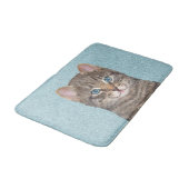 Gray Tabby Cat Painting - Cute Original Cat Art Badmat (Gekanteld)