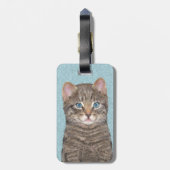 Gray Tabby Cat Painting - Cute Original Cat Art Bagagelabel (Achterkant verticaal)