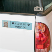 Gray Tabby Cat Painting - Cute Original Cat Art Bumpersticker (Op Truck)