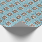 Gray Tabby Cat Painting - Cute Original Cat Art Cadeaupapier (Hoek)