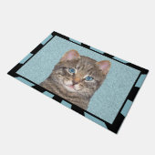 Gray Tabby Cat Painting - Cute Original Cat Art Deurmat (Schuin)