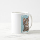 Gray Tabby Cat Painting - Cute Original Cat Art Koffiemok (Voorkant rechts)