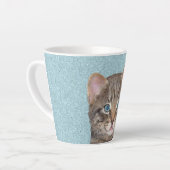 Gray Tabby Cat Painting - Cute Original Cat Art Latte Mok (Linkerhoek)