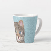 Gray Tabby Cat Painting - Cute Original Cat Art Latte Mok (Rechterhoek)