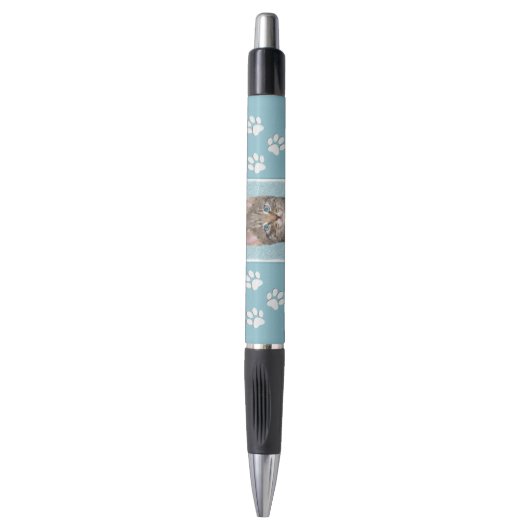 Gray Tabby Cat Painting - Cute Original Cat Art Pen (Voorkant Verticaal)