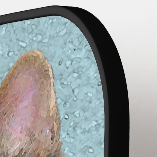 Gray Tabby Cat Painting - Cute Original Cat Art Pickleball Paddle (Links Detail)