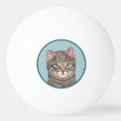 Gray Tabby Cat Painting - Cute Original Cat Art Pingpongbal (Achterkant)