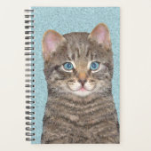 Gray Tabby Cat Painting - Cute Original Cat Art Planner (Voorkant)
