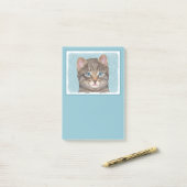 Gray Tabby Cat Painting - Cute Original Cat Art Post-it® Notes (Op bureau)