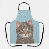 Gray Tabby Cat Painting - Cute Original Cat Art Schort (Voorkant)