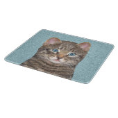 Gray Tabby Cat Painting - Cute Original Cat Art Snijplank (Hoek)