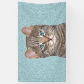Gray Tabby Cat Painting - Cute Original Cat Art Spandoek (Verticaal)