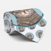 Gray Tabby Cat Painting - Cute Original Cat Art Stropdas (Opgerold)