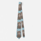 Gray Tabby Cat Painting - Cute Original Cat Art Stropdas (Voorkant)