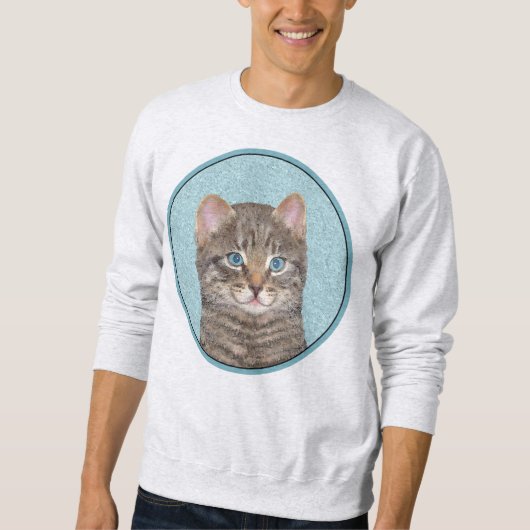 Gray Tabby Cat Painting - Cute Original Cat Art Trui (Voorkant)