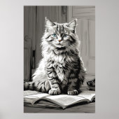 Gray Tabby Cat Poster (Voorkant)