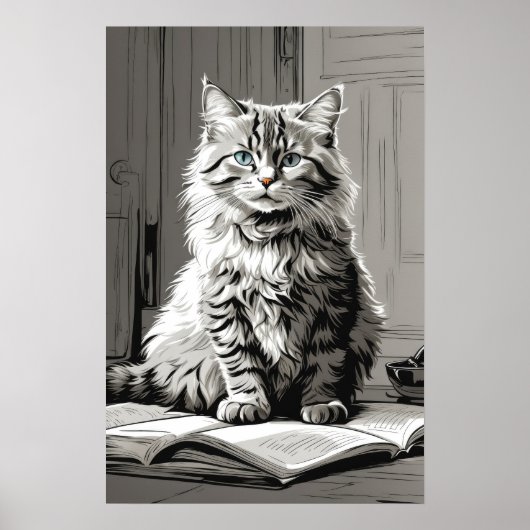 Gray Tabby Cat Poster (Voorkant)