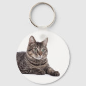 Gray Tabby Cat Sleutelhanger (Voorkant)