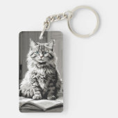 Gray Tabby Cat Sleutelhanger (achterkant)