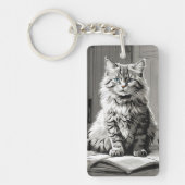 Gray Tabby Cat Sleutelhanger (Voorkant)