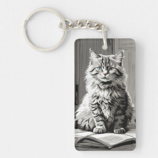 Gray Tabby Cat Sleutelhanger