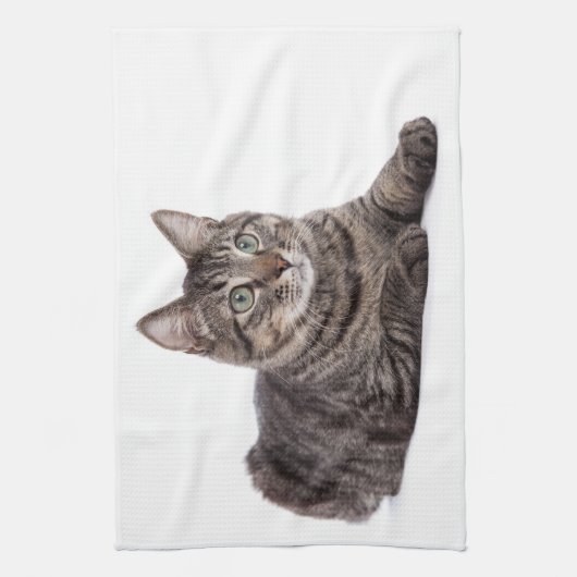 Gray Tabby Cat Theedoek (Verticaal)