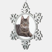Gray Tabby Cat Tin Sneeuwvlok Ornament (Rechts)