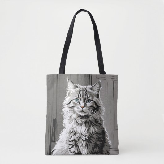 Gray Tabby Cat Tote Bag (Voorkant)