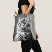 Gray Tabby Cat Tote Bag (Dichtbij)