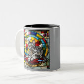 Gray Tabby Glas in lood Tweekleurige Koffiemok (Voorkant links)