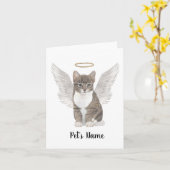 Gray Tabby Kat Sympathie Memorial Kaart (Gele Bloem)