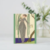 Gray Taffeta Gown George Barbier Briefkaart (Staand voorkant)