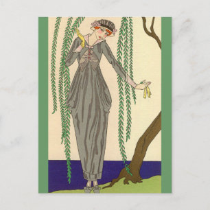 Gray Taffeta Gown George Barbier Briefkaart