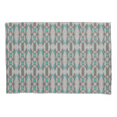 Gray Taupe Aqua Turquoise Blue Tribal Art Pattern Kussensloop (Voorkant-Links)