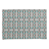 Gray Taupe Aqua Turquoise Blue Tribal Art Pattern Kussensloop (Voorkant-Rechts)