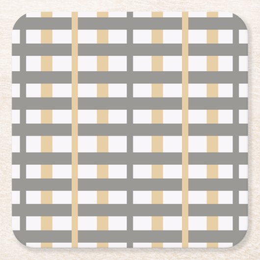 Gray Taupe Modern Stripe Design ©Cathy Thompson Kartonnen Onderzetters (Voorkant)