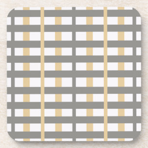 Gray Taupe Stripe Design © Cathy Thompson Art Bier Onderzetter