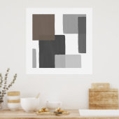 Gray Taupe White Geometric Modern Minimalist Poster (Keuken)