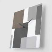 Gray Taupe White Geometric Modern Minimalist Vierkante Klok (Hoek)