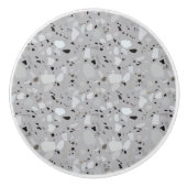 Gray Terrazzo Pattern Keramische Knop (Voorkant)