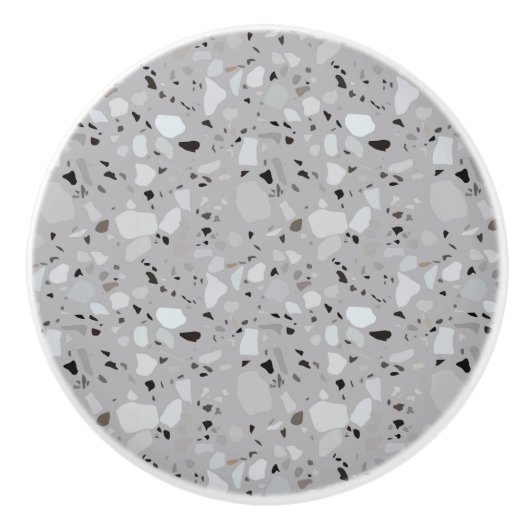 Gray Terrazzo Pattern Keramische Knop (Voorkant)