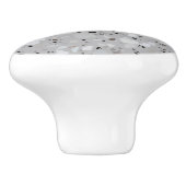Gray Terrazzo Pattern Keramische Knop (Zijkant)